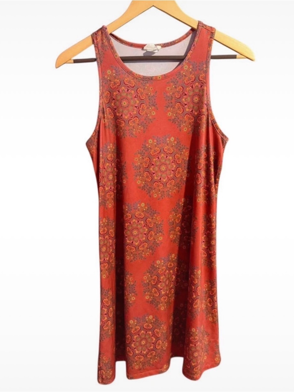 NATURAL LIFE Rust Red Medallion Print Tank Dress